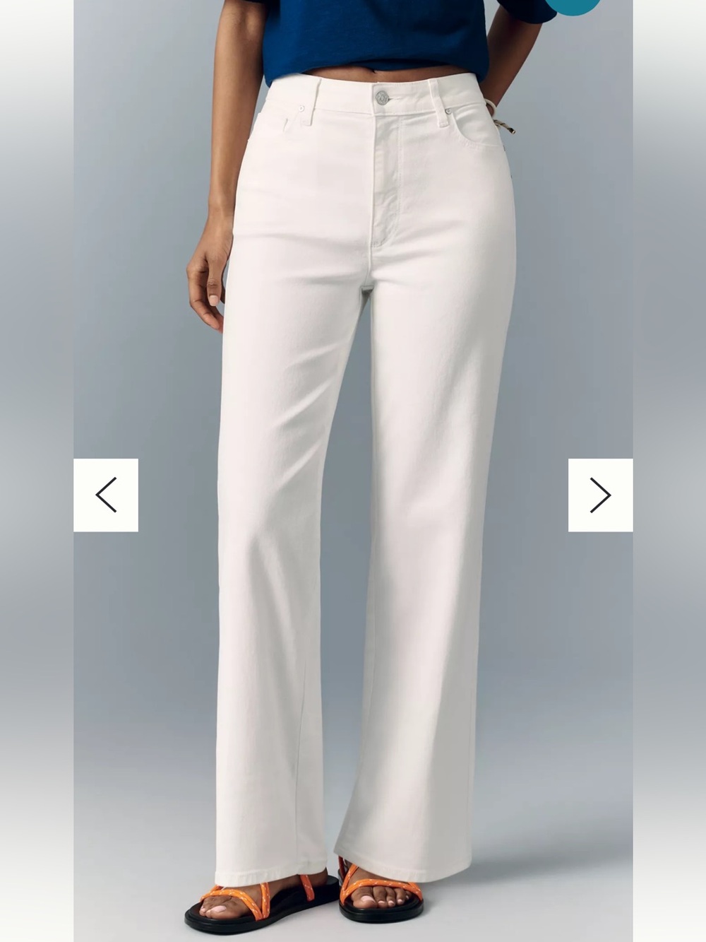 NWT🌷PAIGE Anessa White High-Rise Straight-Leg Jean